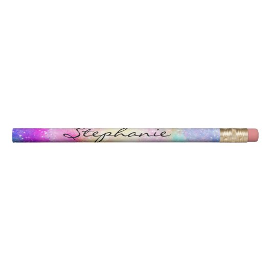 pink purple yellow bright nebula galaxy space pencil (Front)