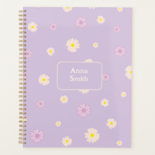 Pink Purple Yellow Daisies_ Floral Pattern Script  Planner