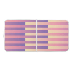 Pink Purple Yellow Striped Pattern Beer Pong Table