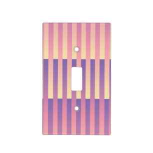 Pink Purple Yellow Striped Pattern Light Switch Cover