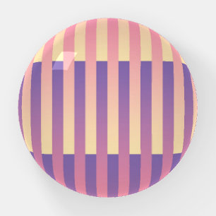 Pink Purple Yellow Striped Pattern Paperweight