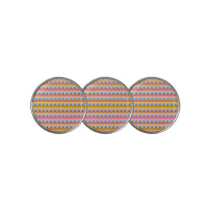 Pink Purple Yellow Sunset Boat Blue Waves Golf Ball Marker