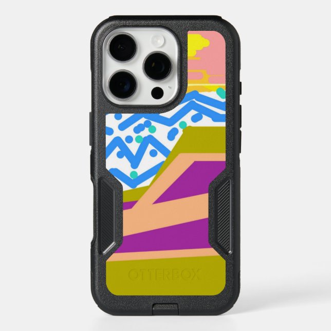 Pink Purple Yellow Sunset Yacht Otterbox iPhone Case (Back)