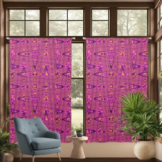 Pink Purple Yellow Zigzag Pattern Drapes Curtains