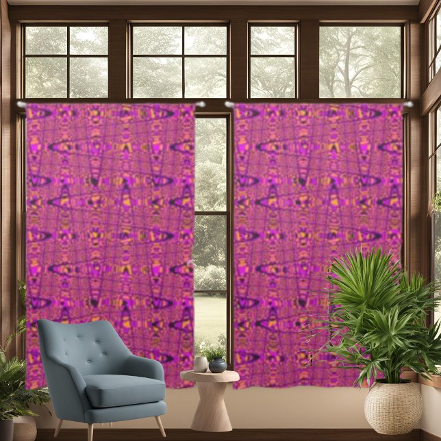 Pink Purple Yellow Zigzag Pattern Drapes Curtains (Pink Purple Yellow Zigzag Pattern Drapes Curtains)