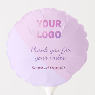 Pink purple your logo connect with us social media balloon