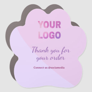 Pink purple your logo connect with us social media car magnet