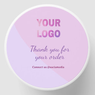 Pink purple your logo connect with us social media mini candle favors