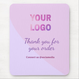 Pink purple your logo connect with us social media mouse pad
