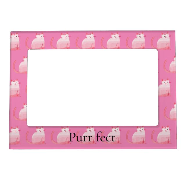 Pink Purrfect Cat  Magnetic Frame (Front)