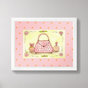  Pink Purse Perfume Framed Wall Art Print