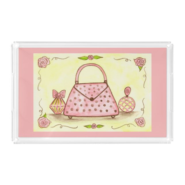 Pink Purse Perfume Vanity Tray (Front)