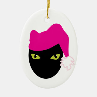 Pink Pussycat Ceramic Ornament