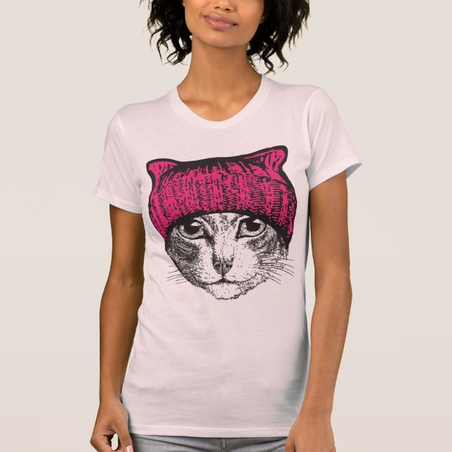 Pink Pussycat Pussyhat Womens Shirt (Front)