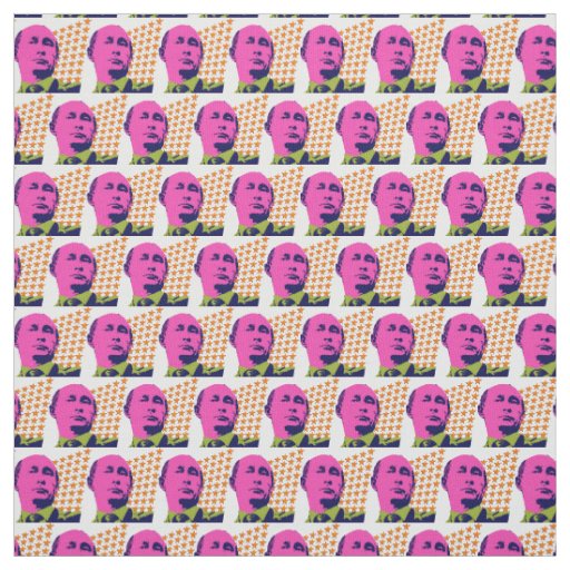 Pink Putin Pop Art Portrait Fabric