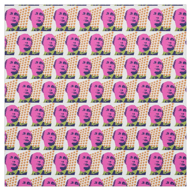 Pink Putin Pop Art Portrait Fabric (Swatch)