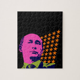 Pink Putin Pop Art Portrait Jigsaw Puzzle
