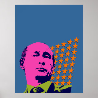 Pink Putin Pop Art Portrait Poster