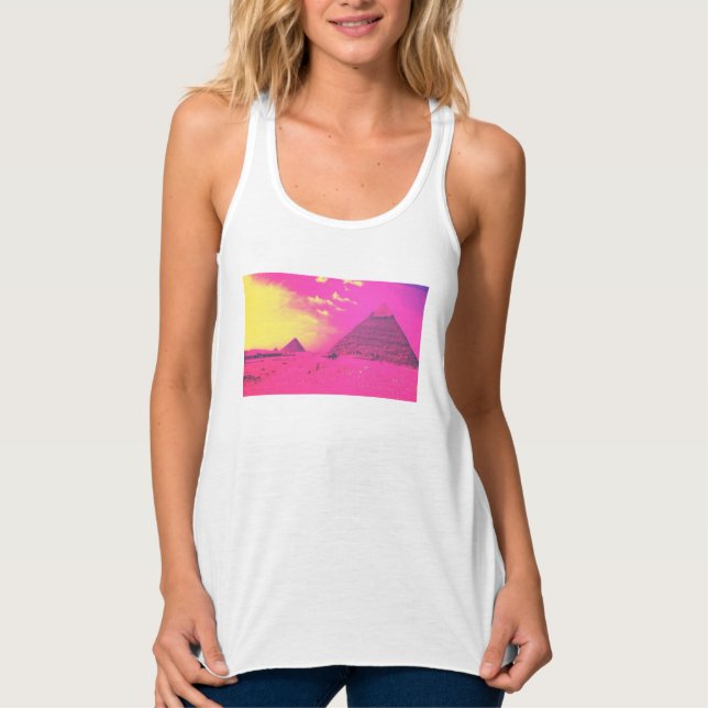 Pink Pyramids T-Shirt Tank Top (Front)