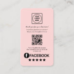 Pink QR | Facebook Reviews Custom Feedback Link Business Card