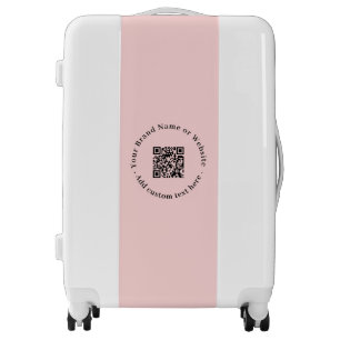 Pink QR   Feminine Girly Business ID Luggage