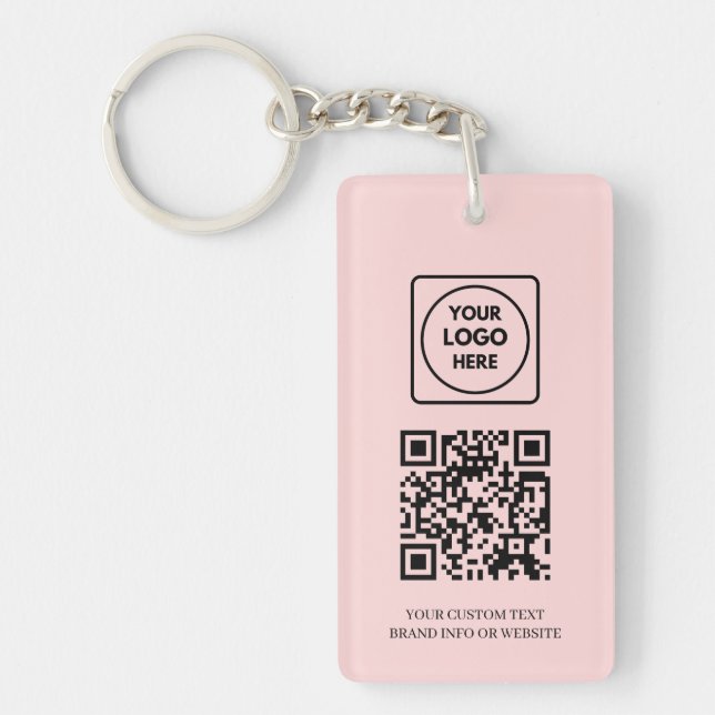Pink QR | Professional Business Logo Design Keychain (Front)