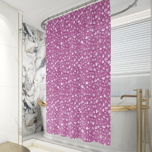 Pink Quartz Crystal Pattern Shower Curtain