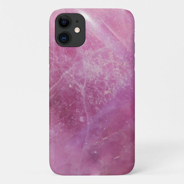 Pink Quartz Gemstone Stone Texture iPhone 11 Case (Back)