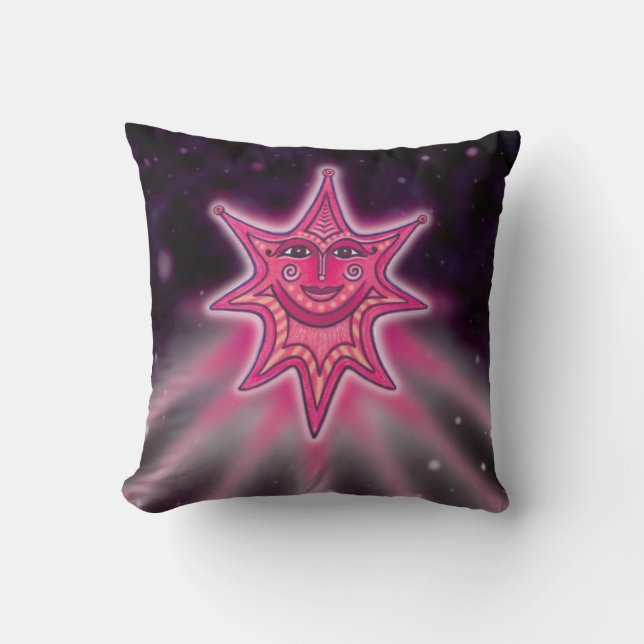 Pink Quasar Illustration Pillow (Front)