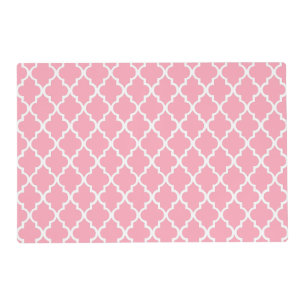 Pink Quatrefoil Tiles Pattern Placemat