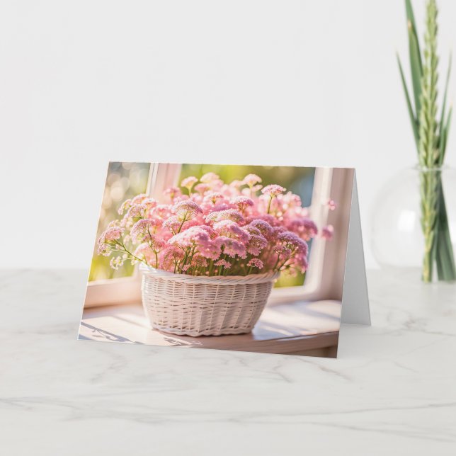 Pink Queen Anne's Lace Birthday Card (Front)