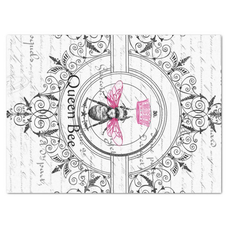 Pink Queen Bee Decoupage Tissue Paper Zazzle