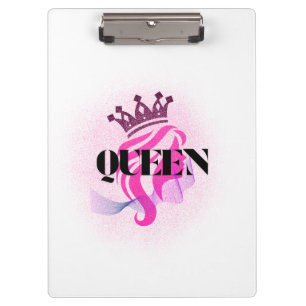 Pink Queen Crown Design – Confident Feminine Power Clipboard