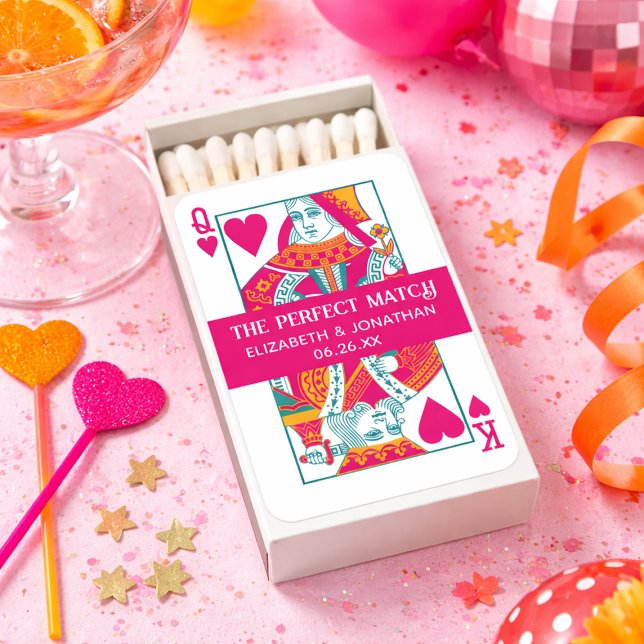 Pink Queen of Hearts Perfect Match Wedding Matches (Pink Queen of Hearts Perfect Match Wedding Matches)