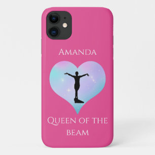 Pink Queen Of The Beam Gymnastics Personalized iPhone 11 Case