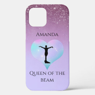 Pink Queen Of The Beam Gymnastics Personalized iPhone 12 Case
