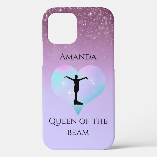 Pink Queen Of The Beam Gymnastics Personalized Case-Mate iPhone Case (Back)
