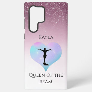 Pink Queen Of The Beam Gymnastics Personalized Samsung Galaxy S22 Ultra Case