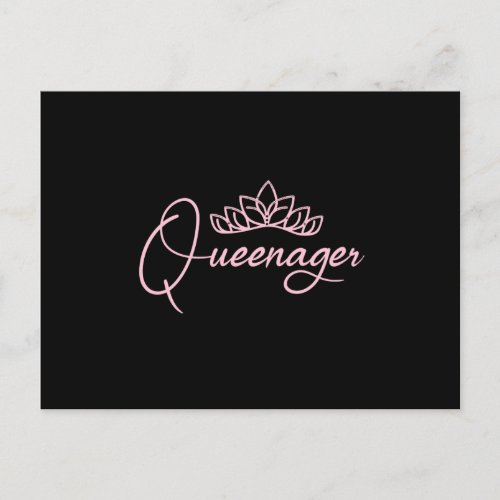 Pink Queenager queen ager dramatic queen teenager Postcard