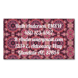 Pink Quilt Business Card Magnet