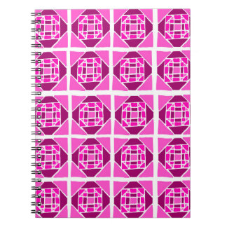 Pink quilt pattern notebook