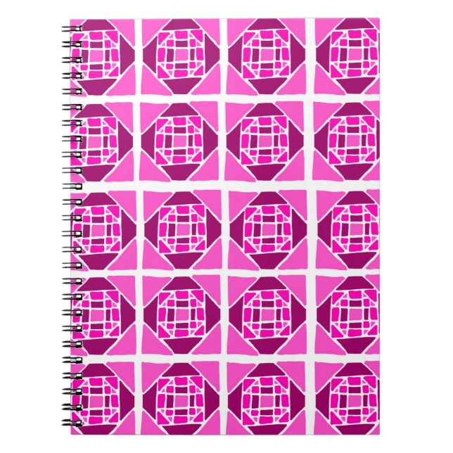 Pink quilt pattern notebook (Front)