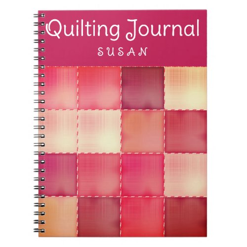 Pink Quilt Personal Quilting Journal Notebook