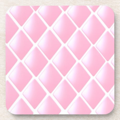 Pink Quilted Diamond Pattern Coaster