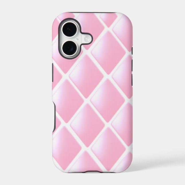Pink Quilted Diamond Pattern Iphone Case (Back)