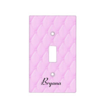Pink Quilted Look Girls Pretty Light Switch Cover