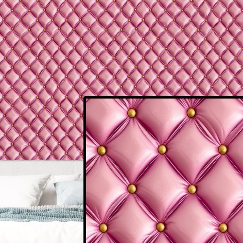 Pink Quilted Padded Optical Illusion  Wallpaper