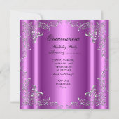 Pink Quinceanera 15th Birthday Party Masquerade Invitation (Back)