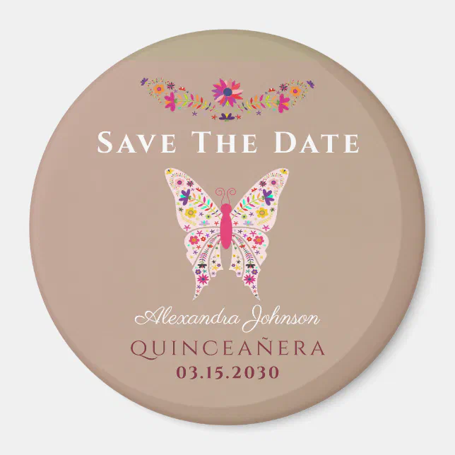 Pink Quinceañera Save The Date Zazzle
