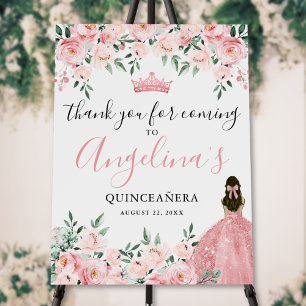 Pink Quinceanera Thank You Sign
